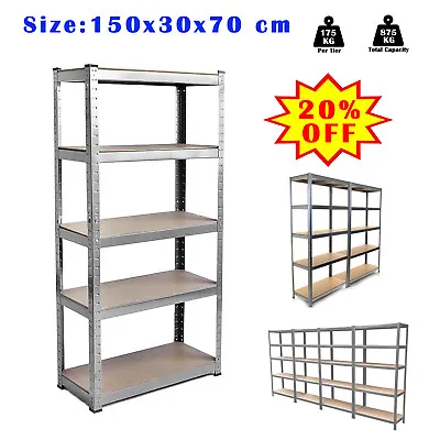 Shelving Unit For Garages And Sheds 150x70x30cm Racking Storage Shelves Strong  • £23.40