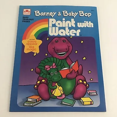 Barney & Baby Bop Paint With Water Book Tear Out Pages Vintage Golden 1993 NEW • $27.34