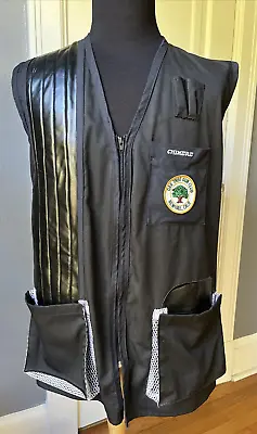 Chimere Shooting Vest Mens Size Lg Black Right Handed Leather Trim Padded Patch • $42