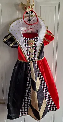 £15 • Buy Disney Alice In Wonderland Queen Of Hearts Fancy Dress Costume/Girls Outfit 3-4Y