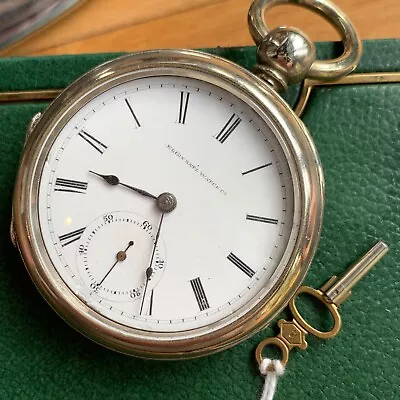 1877 Elgin Grade 12  The Chief  18S 7J Open Face Pocket Watch - Serviced • $379