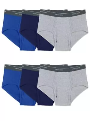 6 Pack Men's Tag-free 100% Cotton Classic Briefs UnderwearMid-Rise 4XL Assorted • $40.22