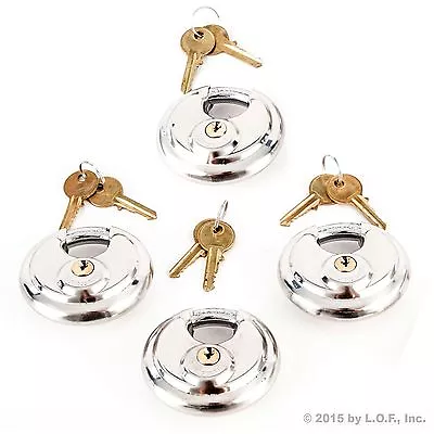 4 Armor Disc Padlock Trailer Brass Cylinder Storage Locks Stainless Keyed Same • $29.39