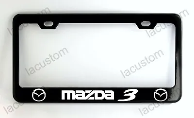 Mazda 3 Black License Plate Frame Custom Made Of Powder Coated Metal • $34.99