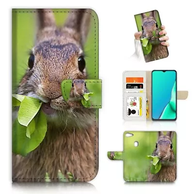 ( For Oppo A73 ) Flip Wallet Case Cover PB23027 Cute Rabbit • $12.99