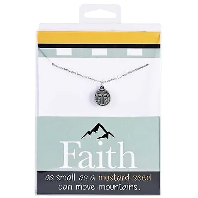 Mustard Seed Faith Brushed Silver 18 Stainless Steel Cross Pendant Necklace • $24.95