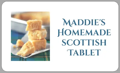 Homemade Scottish Tablet Stickers Personalised ConfectioneryTartan Labels  • £2.70