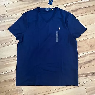 $29.99 • Buy Polo Ralph Lauren Mens V Neck Soft Cotton Short Sleeve T Shirt- Custom Slim Fit