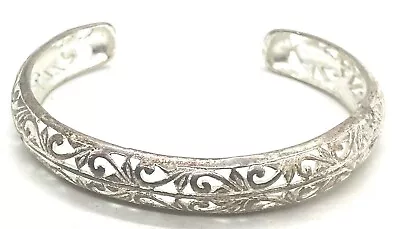 Mens Thailand Heart Sterling Silver 925 Cuff Bracelet 6 In Cir  • $42