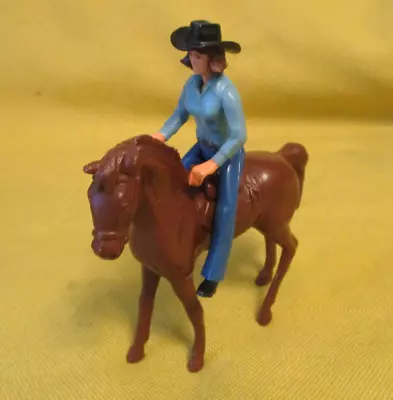 Vintage 1982 Tonka Play Pack Western Woman Rodeo Rider With Horse • $14.99