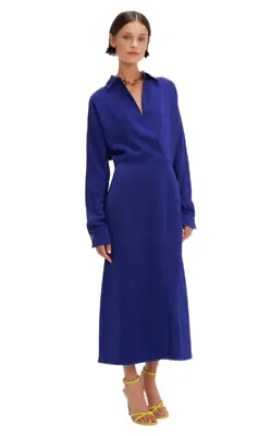 Victoria Beckham Long Sleeve Cady Midi Dress Size 2 • $250