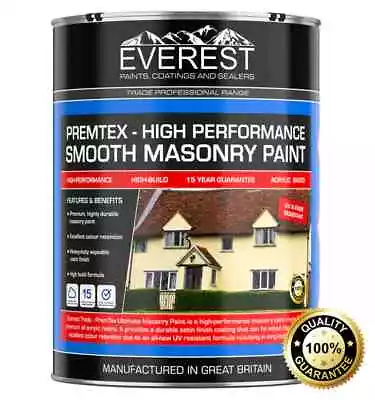 Everest Trade - Premtex Smooth Masonry Paint - High Performance - Smooth Finish • £39.95