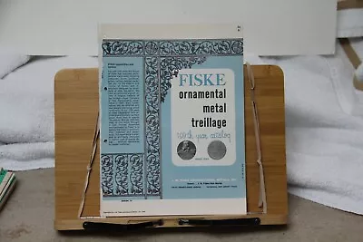 Fiske J W Fiske Architectural Metals Inc Ornamental Treillage MCM Brochure AD • $40