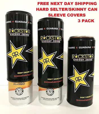 Silicone Beer Can Covers Hide A Beer (3 PACK) RACKSTAR 355ml/12oz Slim Can • $15.99