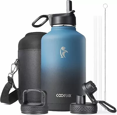 Insulated Water Bottle Large Litre Stainless Steel Water Bottle Drink Bot • $64.17