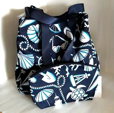 NWT Vera Bradley Lighten Up Deluxe Family Tote + Large  Cosmetic In Shore Enough • $79.99