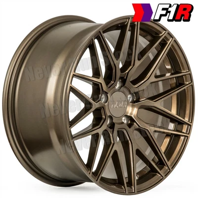 $920 • Buy F1R F103 18x8.5 5x100 +38 OFFSET BRUSHED BRONZE 20 MESH SPOKES SPORT WHEELS SET