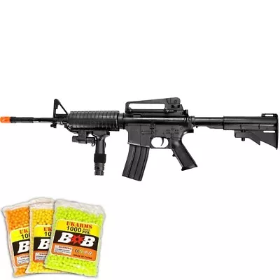 300 FPS AIRSOFT M4 M16 TACTICAL SPRING RIFLE GUN W/ 3000 BBs BB & LASER SIGHT • $25.95