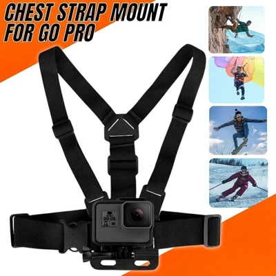 $12.95 • Buy Black Body Chest Mount Harness Strap Holder Action Camera Belt For Gopro Hero