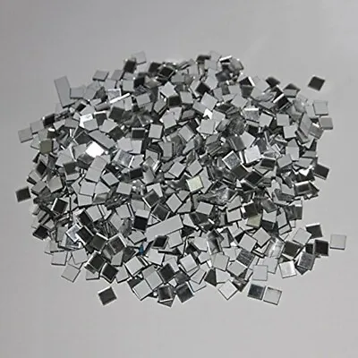 100 Pcs Small Square Glass Mirror Mosaic Tiles DIY Home Artwork Supplies Decor • $4.50