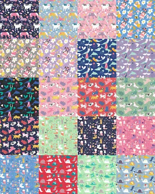 Polycotton Exclusive Printed Novelty Craft Bunting Patchwork Children's Fabric • £0.99