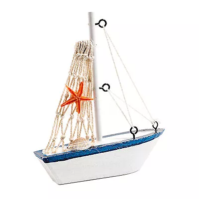 Model Boat Mini Vintage Wooden Sailing Boat Home Decor Compact • $7.95