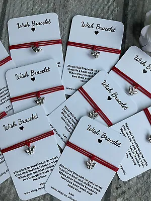 Bee Wish Bracelets Thank You Gift Party Favours Weddings Family Present Red • £19.99