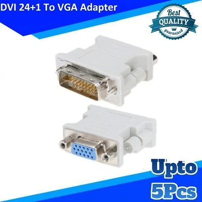 24+1 Pin DVI-D Male To VGA 15 Pin Female Adapter Converter PC Laptop LCD WHITE • $7.49