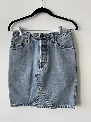 Bassike Straight Denim Skirt Salt Wash Size 24 • $50