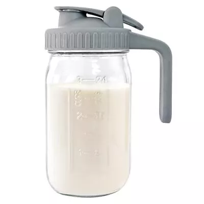 Breast Milk Pitcher Jug - 32 Oz Glass Mason Jar Airtight Pitcher With Pour Sp... • $22.73