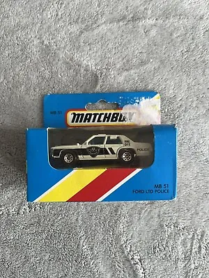 £20 • Buy Matchbox Rare Mb51 Ford U.s. Police Car 1981 Boxed Mint Made In Macau