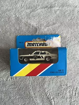 £20 • Buy Matchbox Rare Mb51 Ford U.s. Police Car 1981 Boxed Mint Made In Macau
