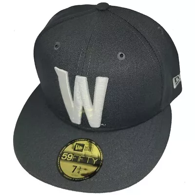 Washington State Cougars New Era 5950 Fitted Baseball Hat - Dark Grey - White W • $986.76