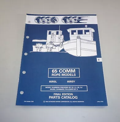 Parts Catalog OMC Evinrude Johnson Outboard 65 COMM Rope Models Stand 05/92  • $21.18