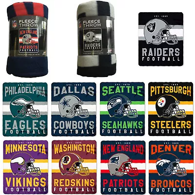 New NFL ALL 32 Teams Available Helmet Logo Soft Fleece Throw Blanket 50  X 60  • $20.66