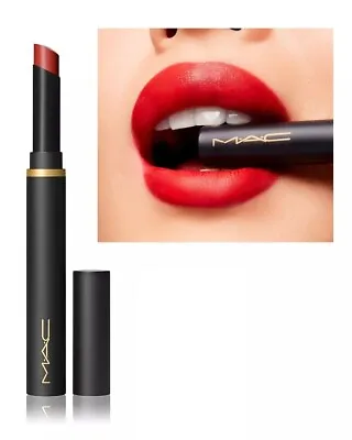 MAC Powder Kiss Velvet Blur Slim Stick DEVOTED TO DANGER Lipstick 0.07 Oz NIB • $26.50