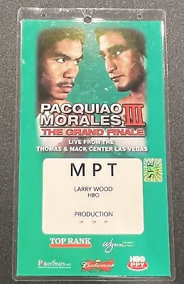 Manny Pacquiao - Erik Morales III Boxing Press Pass Media Credential Las Vegas • $64.99