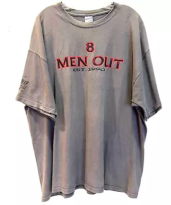 Gildan T-Shirt Men's 2XL Gray Short Sleeve Softball Sports Graphic 8 Men Out • $3.15
