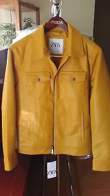 $579.99 • Buy Zara Mustard Yellow Zippered Trucker Jacket Men's Size Small