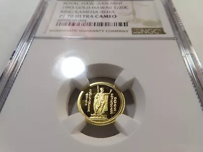 D15 Royal Hawaiian Mint 1993 GOLD 1/20 Oz. King Kamehameha NGC PROOF-70 UCAM • $162.50