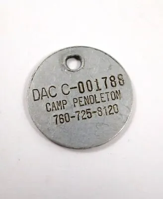 Vintage US Military DAC C-001788 Camp Pendleton Metal Check Tag • $103.20