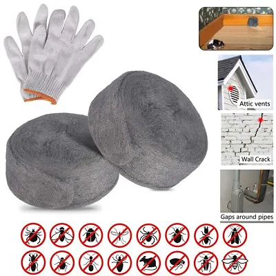 10M Steel Wire Wool With Gloves Grade 0000 Ultrafine Mice Hole Fill Fabric DIY • £12.99