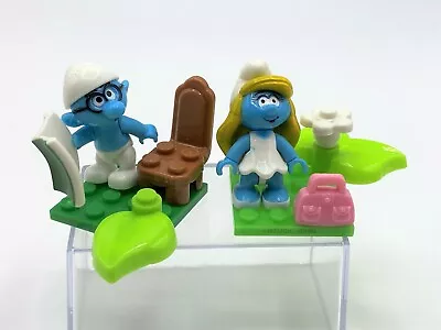 Mega Bloks 10757 The Smurfs Smurfette & Brainy  Smurf Figure Lot 2013 Blind Bag • $9