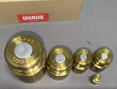 OHAUS Brass Weight Set Of 5- 10g 100g 100g 200g 500g  Scale Calibration • $45