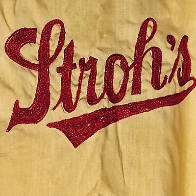 Vintage Hilton Bowling Shirt Stroh's Beer  Embroidered Sz L • $85