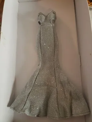 Silver Evening Mermaid Gown Fits Curvy Dolls • $10