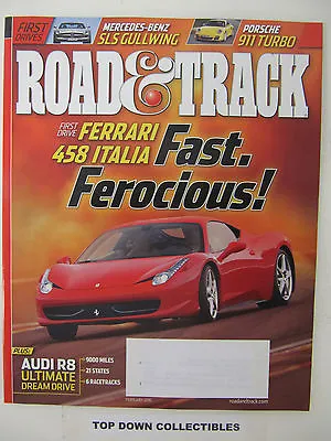 Road And Track Magazine  February  2010   Mercedes-Benz SLS Gullwing: Test • $9.77