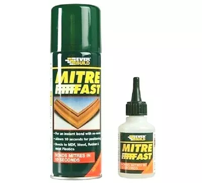 Mitre Fast Bonding Glue Kit Everbuild 50g Wood Joint Super Glue +200ml Activator • £16.79