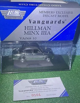 Lledo Members Collectors Club Vanguards HILLMAN MINX 111A  Mint-box Cert (S36) • £34.50