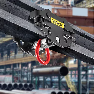 VEVOR Push Beam Trolley I-Beam W/ Sied Wheels 550-4400LBS Load Hoist Winch • $134.99